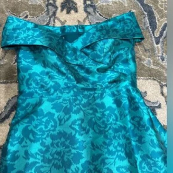 NWOT Rickie Freeman for Teri Jon Off the Shoulder Floral High Low Dress - Picture 9 of 10